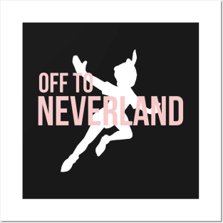 Off to Neverland Millennial Pink Posters and Art